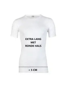 Beeren Heren Extra lang T-shirt met O-hals M3000 6Pack Wit