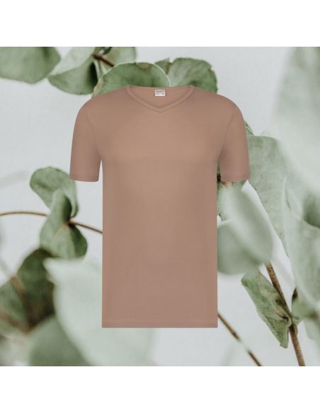 Beeren Heren T-shirt V-Neck Green Comfort M181 Natural